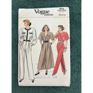 Vogue Pattern #9816 Misses' Jumpsuit Sizes 8/10/12 Uncut